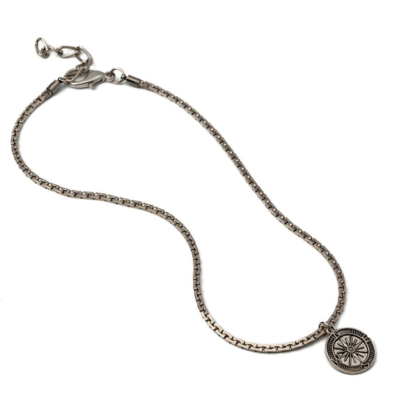 Coin pendant with star of Vergina dangles from silver-plated chain (NC-1075)