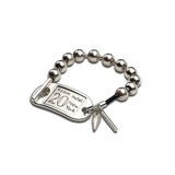 Id tag and ball chain bracelet, unode50 style bracelet, chunky chain and tag cuff