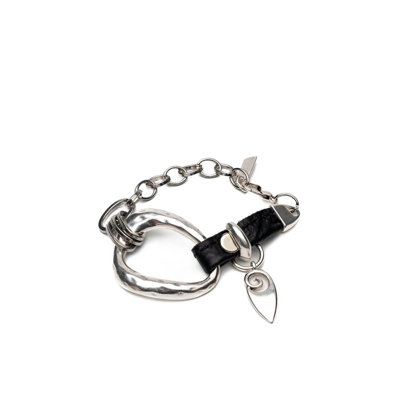 Standout metal and leather bracelet (BR-428)