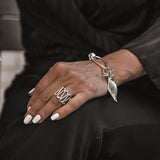 Spiral design ring, Boho Silver Spiral Statement Ring, Adjustable geometric ring