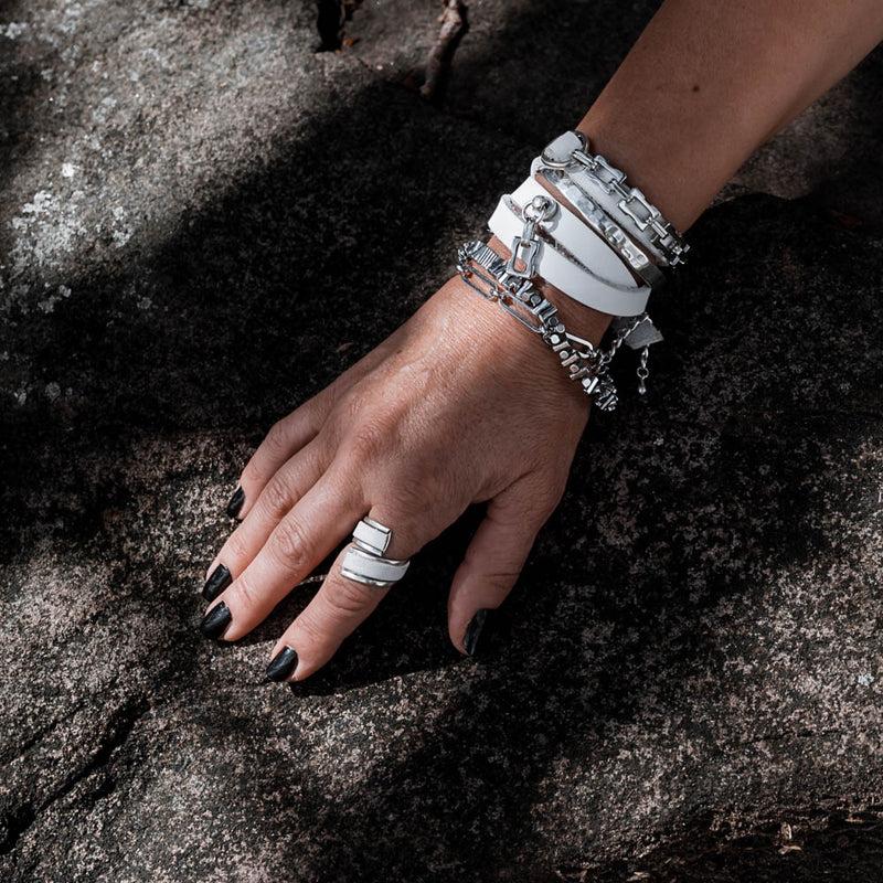 Silver Hematite bracelet (BR-458)