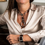 Unique edgy choker with large buckle