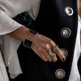 A modern architecturally designed statement ring, An edgy-chic stainless steel ring, Asymmetrical minimalistic art worn on your finger