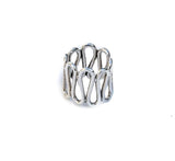 Spiral design ring, Boho Silver Spiral Statement Ring, Adjustable geometric ring