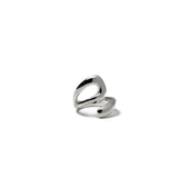 Sterling silver plated ring in strong geometric lines