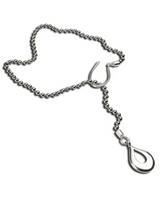 Classy stainless steel ball chain necklace featuring a sleek drop pendant in an antique silver finish.