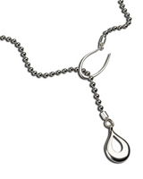 Classy stainless steel ball chain necklace with a drop pendant, featuring an elegant hook clasp.