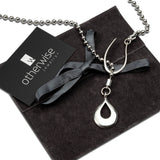 Classy stainless steel chain necklace with drop pendant, Elegant ball chain and hook necklace