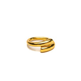 Minimalist 925 Sterling Silver ring featuring irregular wrap design, available in polished gold plating.