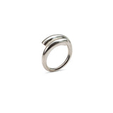 Minimalist 925 Sterling Silver unisex ring with irregular wrap design and polished finish, available in gold or silver plating.