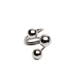 Adjustable stainless steel ring featuring three shiny spheres in a modern, chunky design. Suitable for everyday wear.