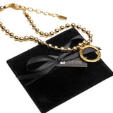 Chunky Gold metal chokers, oversized ball chain and bar chokers with hammered loop pendant in uno de 50 style