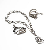 Statement Swarovski crystal necklace and bracelets, standout unique jewelry set with clear Austrian crystals