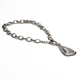 Statement Swarovski crystal necklace and bracelets, standout unique jewelry set with clear Austrian crystals