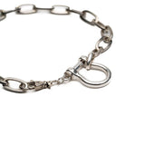 Necklace and bracelet shackle set made in Uno de 50 style, Unique horseshoe jewelry set in silver
