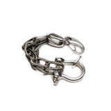 Necklace and bracelet shackle set made in Uno de 50 style, Unique horseshoe jewelry set in silver