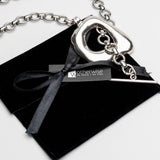 Chunky Statement Jewelry set, Silver chain Necklace and Bracelet set with large metal organic design