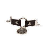 Brown Leather Horsebit Cuff