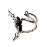 Striking metal and leather bracelet, unisex edgy and unique jewelry