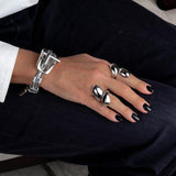 Adjustable Silver Snake Ring