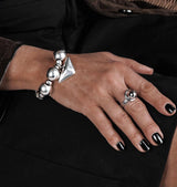 Silver Bead Tube Bracelet