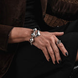 Silver Bead Tube Bracelet