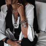 Chunky cuban link chain bracelet with statement pendant and coin, edgy bracelet, standout otherwise piece!