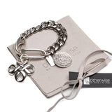 Chunky cuban link chain bracelet with statement pendant and coin, edgy bracelet, standout otherwise piece!
