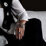 Chunky cuban link chain bracelet with statement pendant and coin, edgy bracelet, standout otherwise piece!