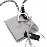 Bold stirrup necklace and bracelet set, chunky metal and leather equestrian set, horse bit jewelry