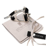 Bold stirrup necklace and bracelet set, chunky metal and leather equestrian set, horse bit jewelry