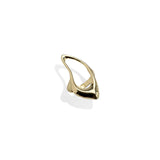 Irregular shaped statement ring made of polished copper, featuring a unique geometric design. Size 5.5.