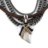 Gunmetal Chain Tooth Necklace