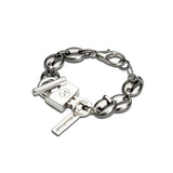 Chunky Stainless steel anchor chain and padlock bracelet