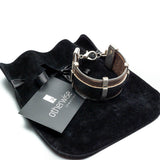 Men’s leather and metal bracelet combined for a strong look