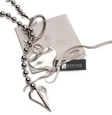 Long chunky hearts necklace with ball chain, punk rock necklace, edgy statement jewelry for romance love gift