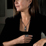 Silver Night Drop Earrings
