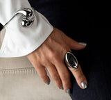 Modern 925 Sterling Silver Plated Chunky Ring