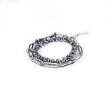Funky gemstone wrap bracelet, edgy stacked cuff