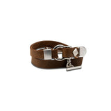 Leather Metal Wrap Bracelet
