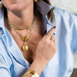 Gold Coin Layered Choker