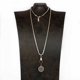 Silver Snake Chain Crystal Pendant
