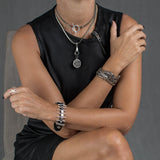 Silver Snake Chain Crystal Pendant
