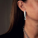 Classy swarovski earrings, elegant stainless steel earrings with austrian crystal