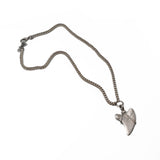 Sharp triple layered stainless steel necklaces, shark tooth pendant, rope chain ethnic necklace and link chain choker