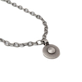 Sharp triple layered stainless steel necklaces, shark tooth pendant, rope chain ethnic necklace and link chain choker
