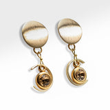 Gold-plated pendant earrings with swarovski stones in colorado topaz color