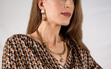Gold-plated pendant earrings with swarovski stones in colorado topaz color