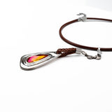 Pink Crystal Leather Choker