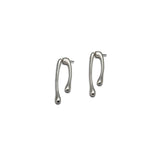 Minimal chic silver geometric droplet earrings with a unique irregular shape, measuring 4.5x2cm.
